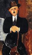 Amedeo Modigliani Seated man with a cane oil on canvas